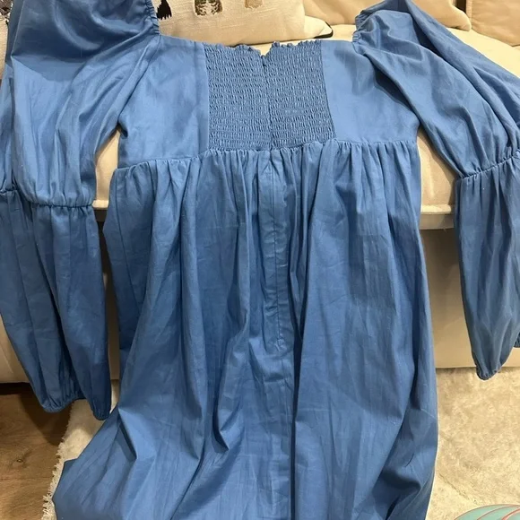 Reformation Michaela Puff-Sleeve Organic Cotton Mini Dress sz 6 - Picture 4 of 5